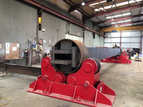 Spectrum hire plant BODE SAR 2000 100 tonne capacity self-aligning welding rotators with load support rings turning 38 tonne beams-3